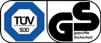 Zertifikat: TÜV Süd + geprüfte Sicherheit Zertifikat: TÜV Süd + geprüfte Sicherheit